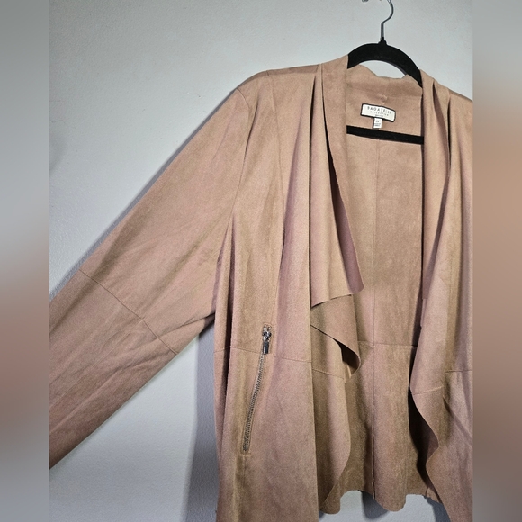 Bagatelle Women's Faux Suede Drape Jacket~ Plus Size 2X - Picture 5 of 7